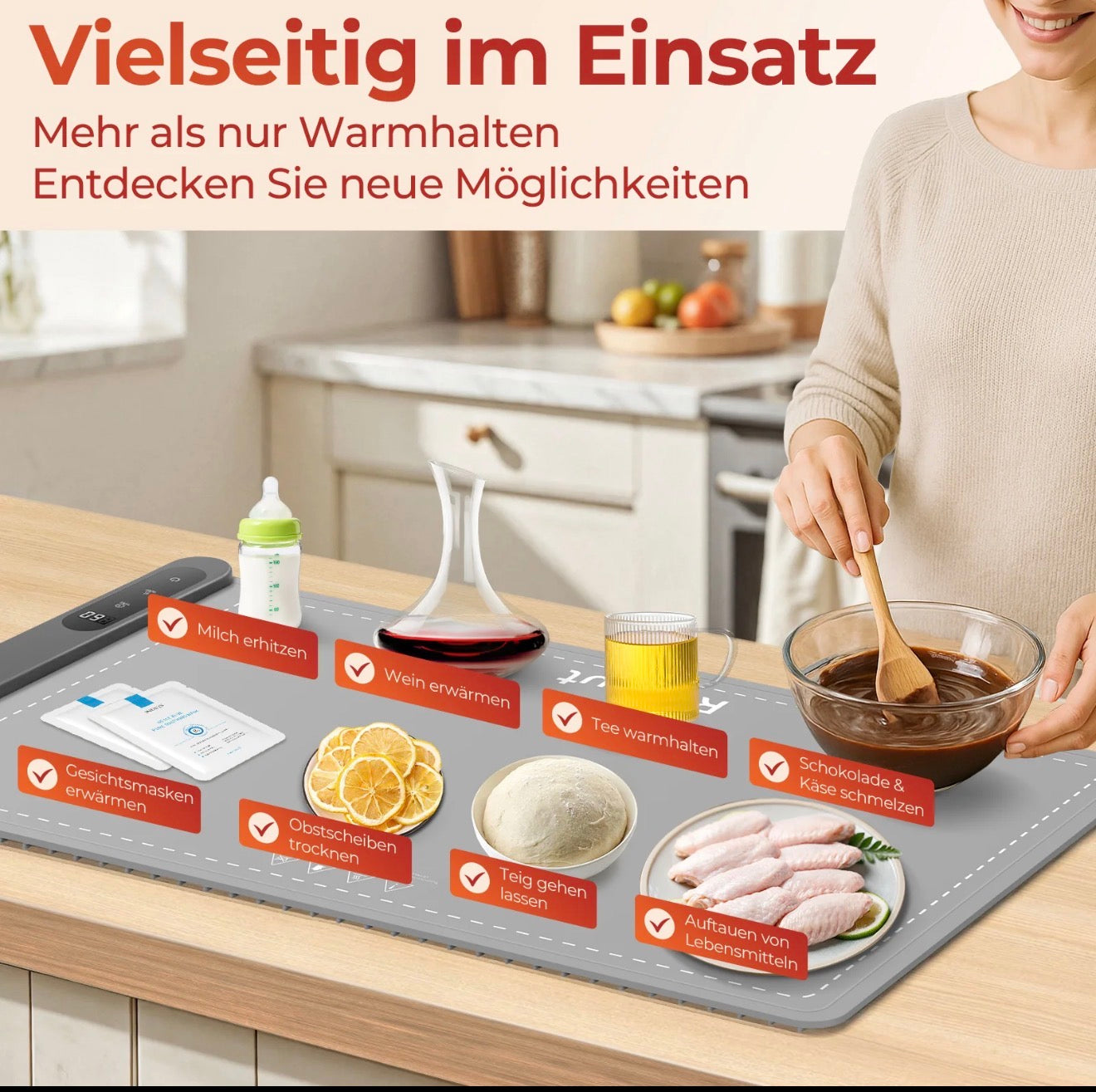 Redhut Faltbare Speisenwärmer-Matte